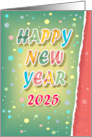 Vibrant Watercolor Celebration New Year 2025 card