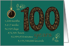 100th Birthday Card. 100 years break down into months, days, etc. card