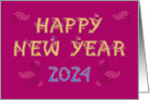 Radiant Beginnings: Captivating Happy New Year Greeting for 2024 card