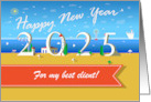 Flying Towards New Horizons: Vibrant Happy New Year Greeting for 2025 card