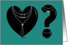 Be My Valentine? Black Heart, Question Mark with Pearl Collars card