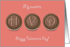 My sweetie. Happy Valentine’s Day. Chocolate cookies card