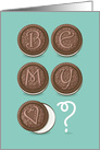 Be My Valentine? Chocolate cookies with graceful decor as letters card