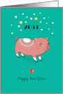 Joyful Year of the Pig: Celebrating 2031 with Playful Piggy Delight card