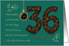 36th Wedding Anniversary. 36 years break down into months,days etc. card