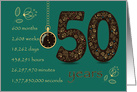 50th Birthday Card. 50 years break down into months, days, etc. card