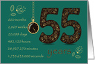 55th Friendship Anniversary. Time counting floral card. card