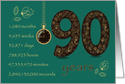 90th Friendship Anniversary. Time counting floral card. card