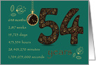 54th Friendship Anniversary. Time counting floral card. card