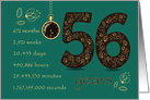 56th Birthday Card. 56 years break down into months, days, etc. card