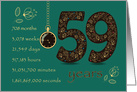 59th Friendship Anniversary. Time counting floral card. card