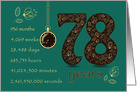 78th Birthday Card. 78 years break down into months, days, etc. card