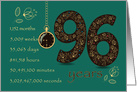 96th Birthday Card. 96 years break down into months, days, etc. card