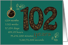 102nd Birthday Card. 102 years break down into months, days, etc. card