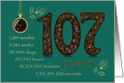107th Birthday Card. 107 years break down into months, days, etc. card
