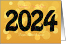 Romantic Golden New Year 2024 Custom text From Me With Love card