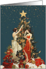 Vintage Christmas Dreams Two Women card