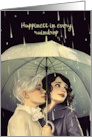 A Romantic Rendezvous In The Rain Two Girls Love card