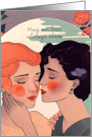 A Dreamy Kiss Of Vintage Ladies Lesbians First Date card