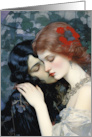 Vintage Elegance Two Women in a Tender Embrace card