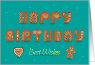 Happy Birhday. Cookies font card