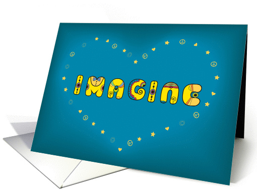 Imagine. Unusual colorful font and symbols of hearts,... (1430318)