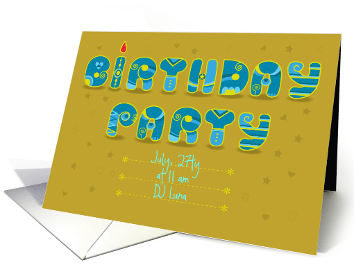 Birthday Party Invitation. Artistic vintage font. card (1440892)