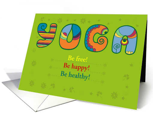 Yoga card. Artisic font. Custom text card (1445664)
