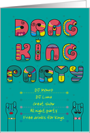 Drag King Party Invitation. Artistic vintage font. card