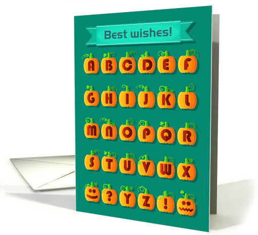 Funny pumpkins font. Custom text front. card (1452560)