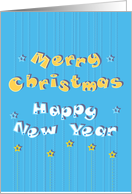 Festive card. Merry Christmas Happy New Year card