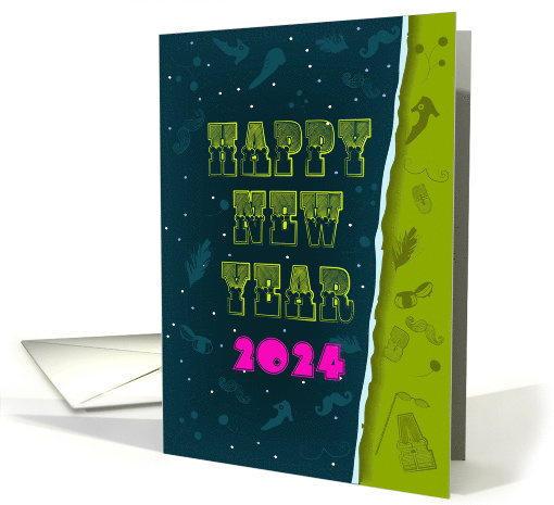 Retro New Year's Charm 2024 card (1455934)