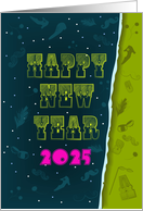 Retro New Year’s Charm 2025 card