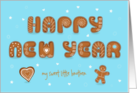 Happy New Year. My sweet little brother. Ginger cookies. Custom text card