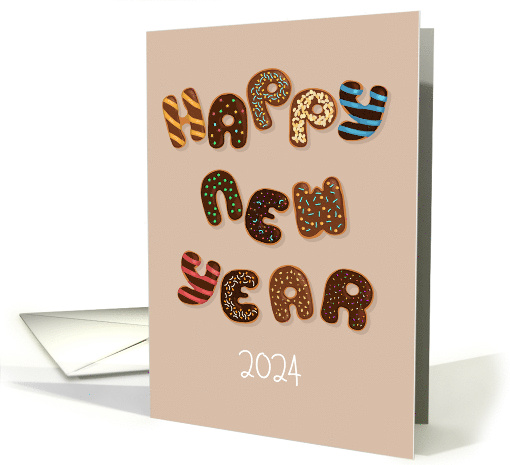 Enchanting 2024 New Year's Chocolate Donuts card (1460818)