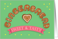 Gingerbread. Sweet and tasty. Artistic Cookies Font card