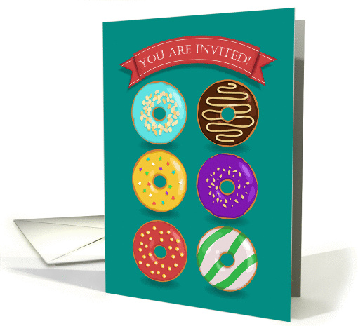 You Are Invited! Six colorful donuts card (1462660)