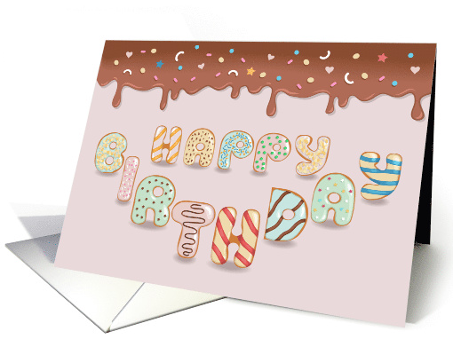 Happy Birthday. Sweet Donuts Font. card (1473122)