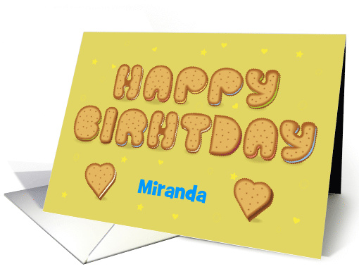 Happy Birthday. Sweet Cookies Font. Custom Front Name card (1473486)