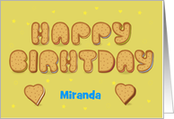 Happy Birthday. Sweet Cookies Font. Custom Front Name card