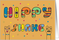 Hippy Shake. Sixties Disco Font. Vintage Any Occasion Card