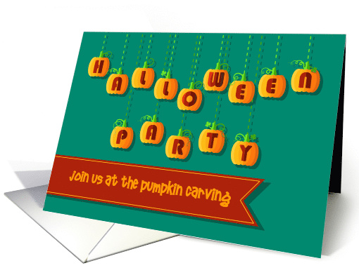 Halloween Party Invitation. Funny pumpkins font. Custom... (1487154)