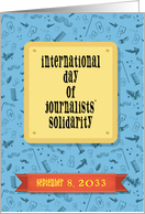 International Day of Journalists’ Solidarity. Custom text front card