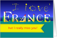 I love France. I really miss you. Coastal Night. Custom text front card