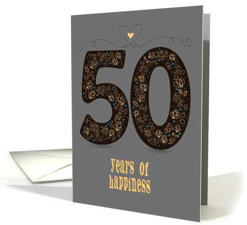 Fifty Years of Happiness. Wedding Anniversary. Custom text card