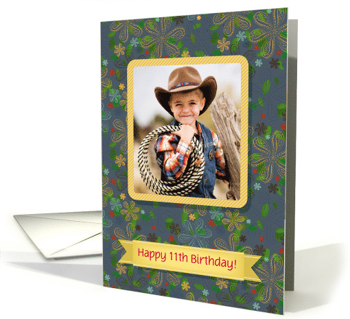 Floral Birthday Card for Great Grandson. Custom Photo and... (1490992)