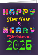 Retro Festive Wishes: A Merry Christmas & Happy New Year Greeting 2024 card