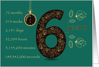 Congratulations on 6th Cancer Free Anniversary. Time counting card
