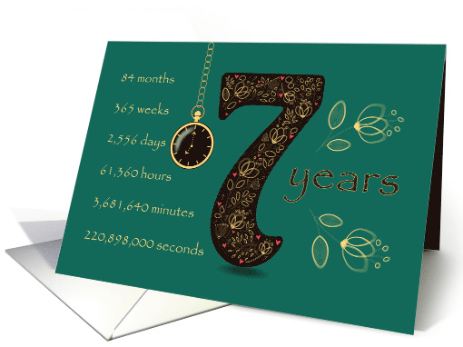 Congratulations on 7th Cancer Free Anniversary. Time counting card
