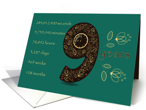 Congratulations on 9th Cancer Free Anniversary. Time counting card